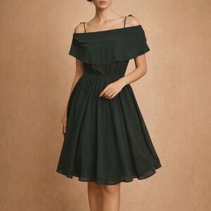 Hanna Nikole Off-Shoulder Dress Forest Green Size 16W